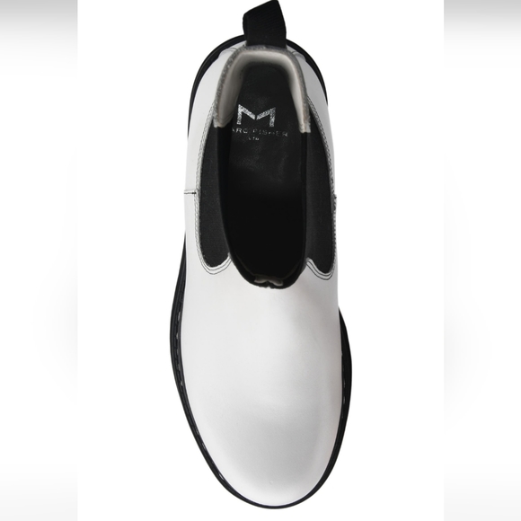 Marc Fisher Patrick Chelsea Slip On Leather Moto Boot Combat Lug Sole 8.5 #645 - Picture 4 of 9